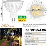 MR16 LED Bulbs 6-Pack, 50W Halogen Equivalent, Warm White 2700K, 12V GU5.3