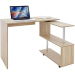 Ml-design - Bureau d'Angle Pivotant 90°, Forme de l, 150x88x75 cm, mdf Chêne Sonoma, Combinaison Bureau d'Angle/Table de Travail d'Ordinateur pc, 4