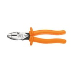 Klein Tools D213-9NE-CR-INS Side Cutting and Crimping Pliers, Made in USA, New England Nose, Insulated, 9-Inch