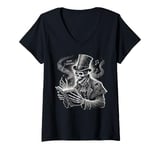 Womens Carols Black Dark Goth Skeleton Christmas Women Men V-Neck T-Shirt