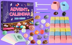 Crystals Advent Calendar 2024, 24 Days Natural Crystal Minerals & Fossils Gemstones Christmas Countdown Advent Calendars for Kids,Enthusiasts Rock Collection Gifts for Boys Girls Adult Xmas (#4)