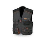 Beta Gilet Multipocket Travail En TC Toile 7907 Taille XL 54 Gris Orange