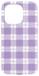 iPhone 15 Pro Purple White Checkered Plaid Flannel Gingham Pattern Checker Case