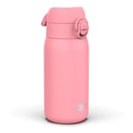 Ion8 Gourde Isotherme Enfant, Inox, 320ml, Anti-Fuite, Facile à Ouvrir, Verrouillage Sécurisé, Lavable au Lave-Vaisselle, Poignée de Transport, Durable, Acier Inoxydable, Rose