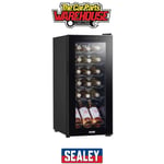 Sealey DH6 Baridi 18 Bottle Wine Fridge & Cooler - Black