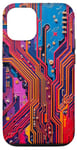 Coque pour iPhone 12/12 Pro Schéma détaillé de la carte mère avec circuits électroniques