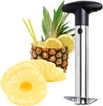 Vide-ananas en acier avec ¿ Outil de retrait de noyau avec poignée amovible ¿ Coupe-ananas rapide et facile, éplucheur, trancheur