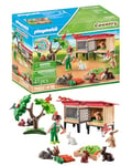 Playmobil 71252 Enfant avec enclos et Lapins - Country - La Vie à la Ferme - La Gamme Petite Ferme Comprend Plus de 80% de matériaux recyclés ou biosourcés en Moyenne - Dès 4 Ans