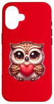 iPhone 16 Owl Valentines Day Heart Kawaii Anime Owl For Girls Women Case