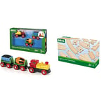 BRIO World Battery Operated Action Train for Kids Age 3 Years Up & World Expansion Pack - Intermediate Wooden Train Track for Kids Age 3 Years Up