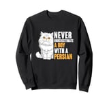 Never Underestimate A Boy With A Persian Cat Sweatshirt