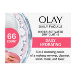 Olay Daily Facials Daily Clean Wipes, 4-In-1 Water Activated Cloths, 66 Count Pa