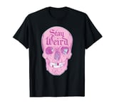 Pastel Goth Girl, Stay Weird, Emo Pink Skull for Teens T-Shirt