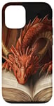 iPhone 12/12 Pro Aesthetic Gothic Red Dragon Reading Book Painting Bookish Case