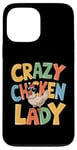 Coque pour iPhone 13 Pro Max Crazy Chicken Lady Farm Œufs frais Coq Agriculteur de volaille