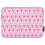 CanvasArtisan Skinn Sleeve med Flamingo Motiv for Bærbar PC / Macbook 14" - (37 x 26.5 x 2 cm) - Rosa