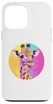 Coque pour iPhone 13 Pro Max Girafe colorée pour les amoureux des animaux Pop Art