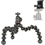 JOBY Kit GorillaPod 1K GripTight Mount PRO. 1K Kompakt och Flexibel Stativfot med 1K Kulled och Klämma för Smartphone