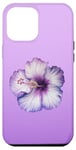 iPhone 14 Pro Max Aesthetic Hawaiian flower Purple Hibiscus Flowers Girl Case