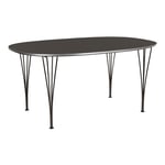 Fritz Hansen - Superellips B614 – 240x120 cm Grey/Warm Graphite - Matbord - Arne Jacobsen,Bruno Mathsson,Piet Hein - Grå - Metall/Trä