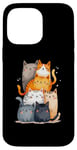 Coque pour iPhone 14 Pro Max Tour de chat mignonne à empiler pour un amoureux des chats