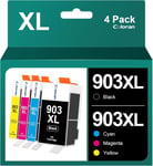 903XL 903 Cartouches d'encre Remplacement Compatible pour HP 903 XL pour HP Officejet 6950 6960 pour Officejet Pro 6970 6960 All-in-One Imprimante (Noir Cyan Magenta Jaune, 4-Pack)