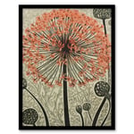 Allium Flower Bloom And Buds Pink Grey Painting Spring Wildflower Floret Petals Decorative Pattern Nature Colourful Bright Floral Modern Artwork Art P