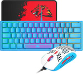 UK LAYOUT WIRED PEIGNE 62 TOUCHES CLAVIER DE JEU RGB RAINBOW LIGHT SCULPTURE LASER 10 CHROMA RGB 12000DPI SILENT RESPIRANT HONEYCOMB SHELL MOUSE + TAPIS DE SOURIS POUR PC GAMER (BL[CLA171097]