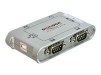 Delock USB 2.0 to 4 port serial HUB - Adaptateur série - USB 2.0 - RS-232 x 4