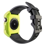 Apple Watch Series 5 44 mm avtagbart klockarmband i silikon - Svart / Grön