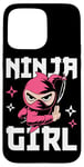 Coque pour iPhone 15 Pro Max Ninja Girl Fierce Warrior Design