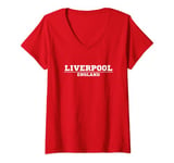 Womens Liverpool England Vintage Liverpool V-Neck T-Shirt