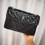 Kurt Geiger London Kensington Väska Damväska PU-Läder Handväska Lyxigt Brittiskt Märke Axelväska Messenger Plånbok Kvinna Crossbody Väska Ty-yuhao Black