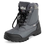 Polar Hommes Thinsulate Doublée Imperméable Bande De Roulement Profonde Caoutchouc Thermique L'hiver Bottes De Neige - Gris - UK7/EU41 - YC0694