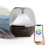 Ankrs Diffuseur d'Huiles Essentielles WiFi, 600ml Humidificateur d'air Compatible avec Alexa/Google Home, Diffuseur Électrique Connecté avec RGB Colorées, Timer et Contrôle à Distance sur l’APP