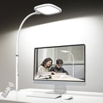 Lampe De Bureau Led ¿¿ T¿¿l¿¿commande, 20W Lampe Architect Puissante ¿¿ Pince, Grande Surface ¿¿clairage, Haute Luminosit¿¿, Flexible Rotation 360¡ã, Lumiere Pour Ecran/Gaming/Travail ¿C Blanc