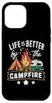 Coque pour iPhone 14 Plus La vie est meilleure au coin du feu de camp, camping en plein air, amoureux de la nature