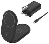 Belkin 2 in 1 MagSafe Compatible Wireless Charger Qi2- Black