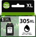 Cartouche 305 Noir Remanufacturées pour HP 305XL, Encre 305 pour DeskJet 2300 2700 2800 4100 4200 Plus 4100, Envy 6010 6020 6030 6400 Pro 6400 Imprimante (Noir, 1-Pack)