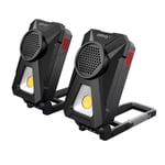 Infinity X1 Rechargeable WorkLight with Bluetooth Speaker 2 Pack 700 Lumens