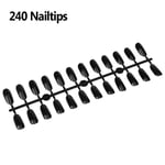 240 Nailtips Kiillotusgeeli Väri Näyttökortti Soikea Tee-se-itse-harjoittelu Nail Art Tips Chart Paletti Musta