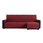 MAXIFUNDAS | Chaise Longue Quilted Right Arm Sofa Cover 220 cm - Extra Soft Red Sofa Cover - Sofa Cover with Back Ties - Chaise Longue Protector Sofa Model MAUI