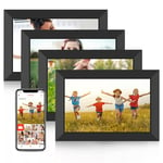 Frameo 10.1Pouces Cadre Photo Numérique WiFi,Mémoire Iinterne de 32 Go avec Écran Tactile HD 1280 * 800 IPS,Rotation Automatique,Facile Partage de Photos ou de Vidéos Via Frameo (4 Paquet)