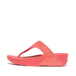 Fitflop Femme Lulu Glitter Toe-Thongs Sandale, Corail Rose, 42 EU