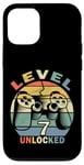 Coque pour iPhone 12/12 Pro Niveau 7 Débloqué Funny Kids 7th Birthday Gamer