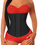 YIANNA Femme Gaine Amincissante Ventre Plat Latex Corset Minceur Waist Trainer Sport Body Gainant Serre Taille Bustier Noir U37G 4XL