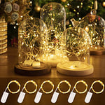 HXWEIYE 6 Packs Guirlande Lumineuse LED, 2.1m 20LEDs Blanc Chaud Guirlandes Lumineuses à Piles,Mini Guirlande Led Étanche Guirlande pour bouteille Chambre Noël Mariage Fête Jardin pot Mason Maison