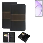 Wallet Case for Oppo A40 Protective Case + Cell Phone Case Brown Booklet Snap Ca