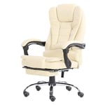 FTFTO Home Accessories Office Chair Ergonomic Computer Chair Leather Chair with Pedal Tilting And Rotating Black Home Office Furniture White