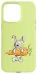 Coque pour iPhone 15 Pro Max Lapin Gris Amusant Design Mignon Avec Carotte